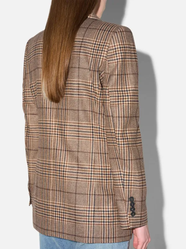 Blazer Dames Jasje Bruin Grote Ruit Martin
