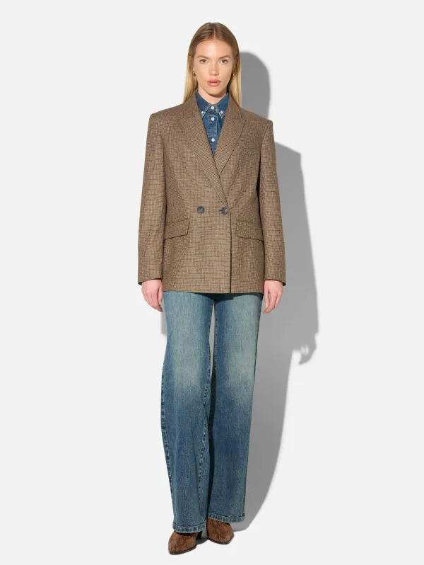 Blazer Dames Jasje Bruin Kleine Ruit Jones