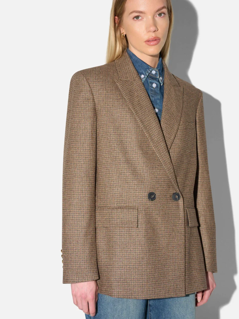 Blazer Dames Jasje Bruin Kleine Ruit Jones