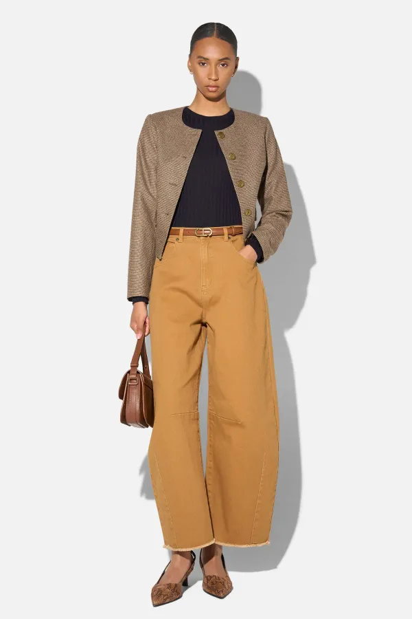 Blazer Dames Jasje Bruin Kleine Ruit Laurent