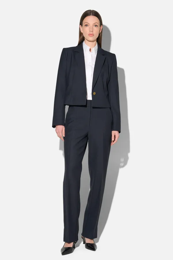 Blazer Dames Jasje Kort Blauw Ruit Crain