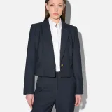 Blazer Dames Jasje Kort Blauw Ruit Crain