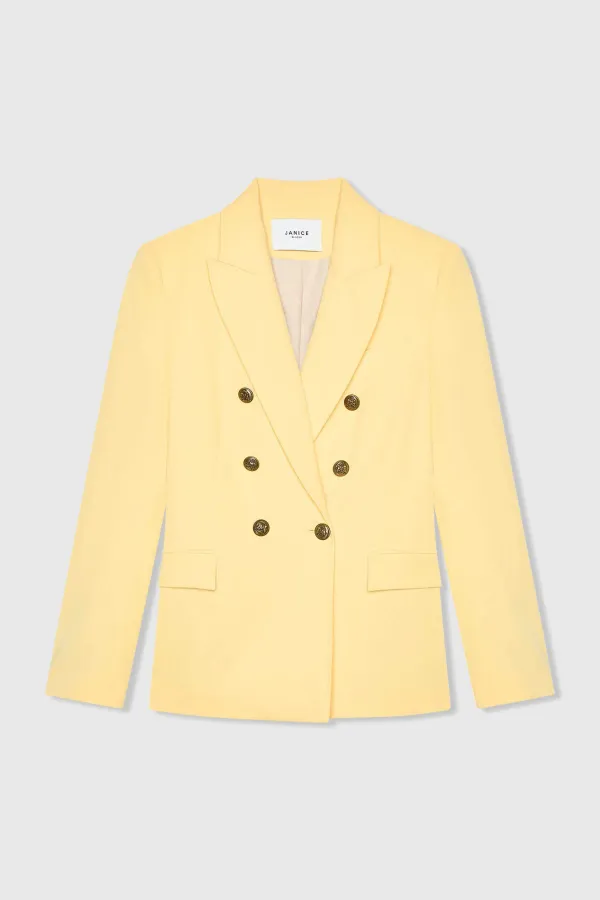 Damenblazer mit Knöpfen, tailliert, Modell Connor, gelb