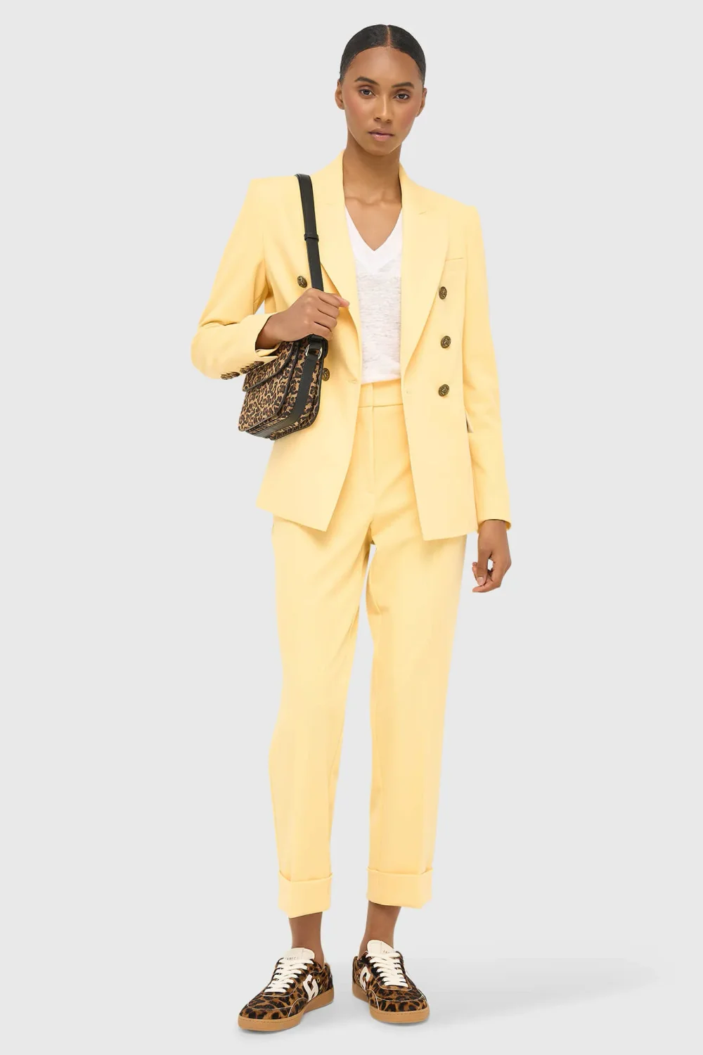 Women's Button-Down Fitted Blazer Connor Yellow