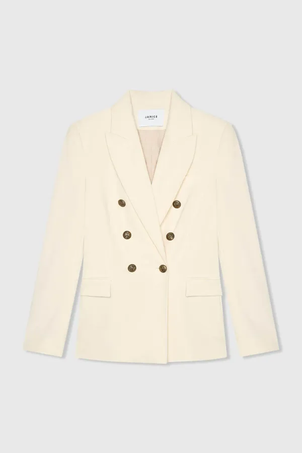 Damenblazer mit Knöpfen, tailliert, Modell „Connor“, Off-White