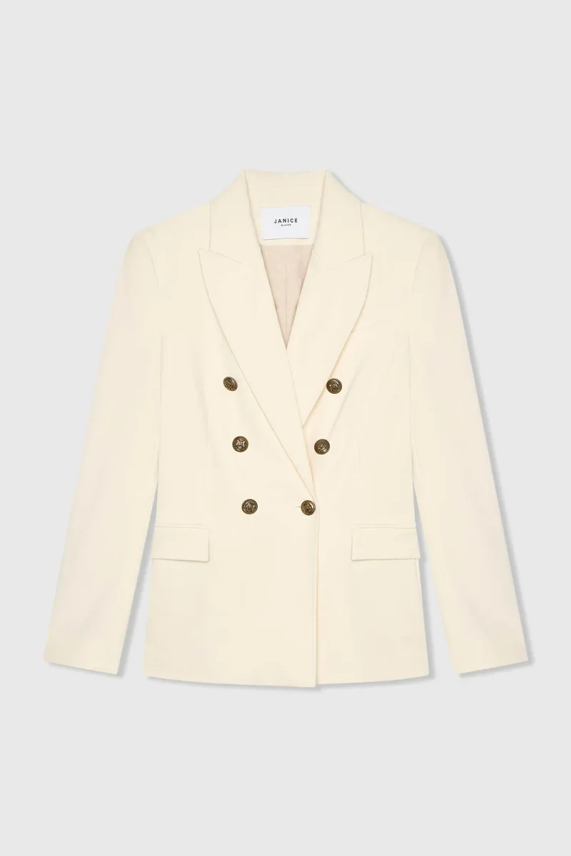Damenblazer mit Knöpfen, tailliert, Modell „Connor“, Off-White