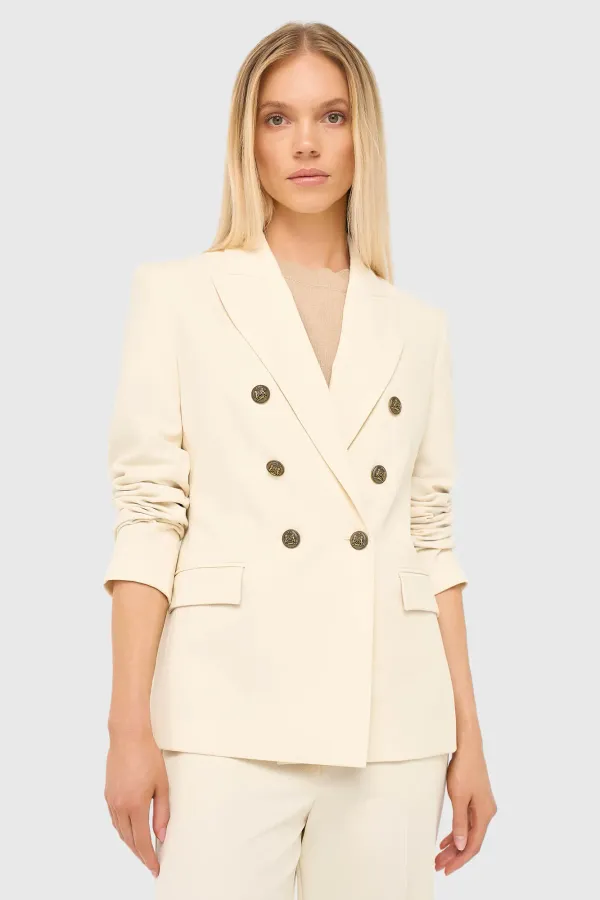 Damenblazer mit Knöpfen, tailliert, Modell „Connor“, Off-White
