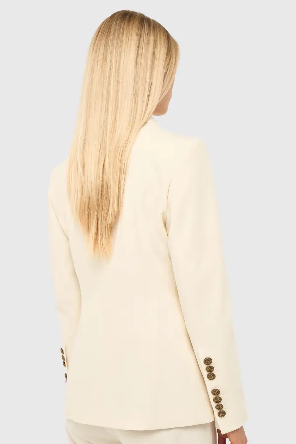 Damenblazer mit Knöpfen, tailliert, Modell „Connor“, Off-White