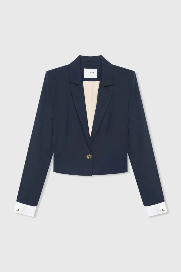 Damen-Blazer, kurz, blau, Stan