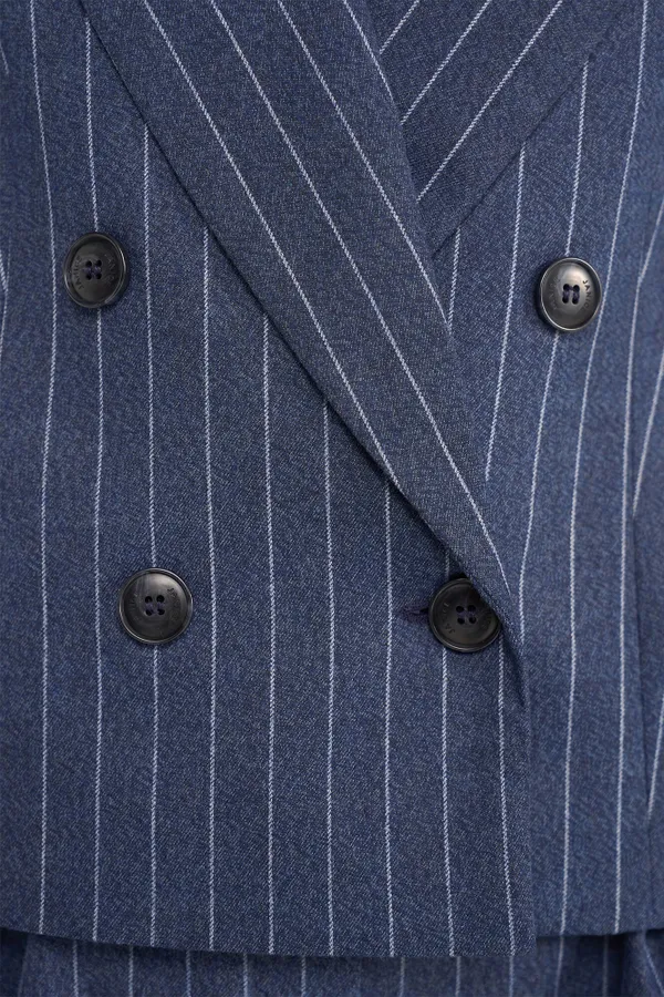 Blazer Dames Kort Stan Blauw Streep