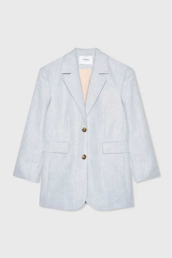 Women's Oversized Blue Lurex Buddy Blazer