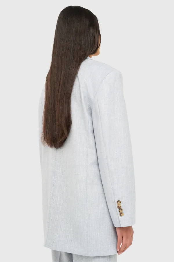 Women's Oversized Blue Lurex Buddy Blazer