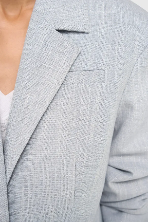 Women's Oversized Blue Lurex Buddy Blazer