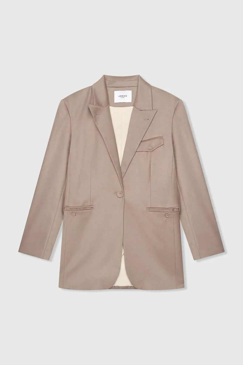 Women's Oversized Boyfriend Blazer in Brown