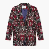 Oversized Blazer Dames Jacquard Hank Aztec Rood