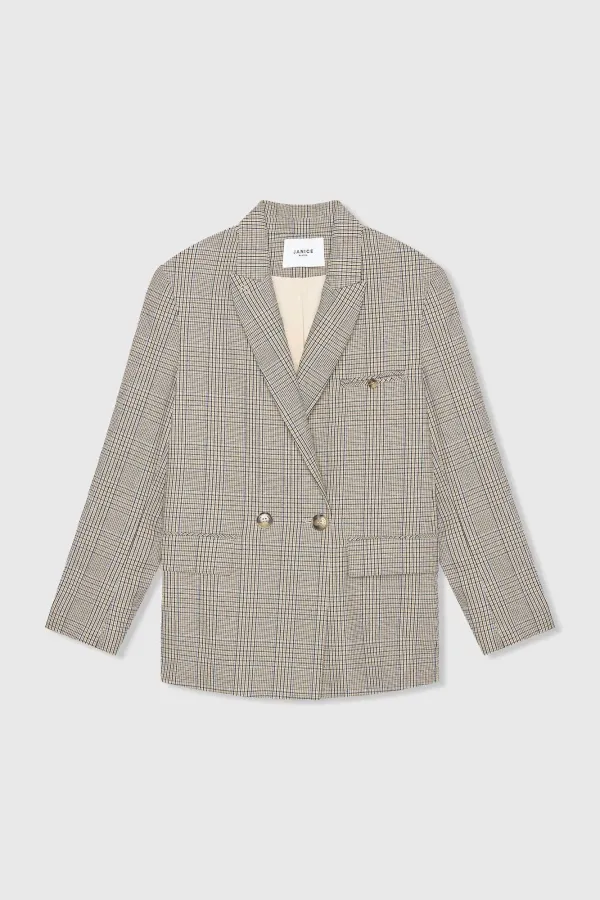 Women's Jones Checkered Blazer in Beige