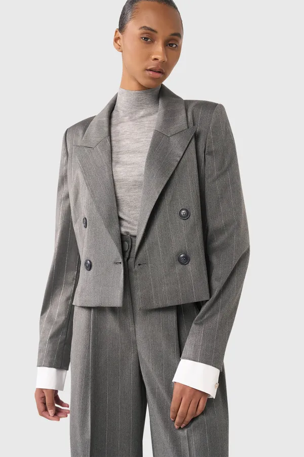 Stan Grau Gestreift Lurex