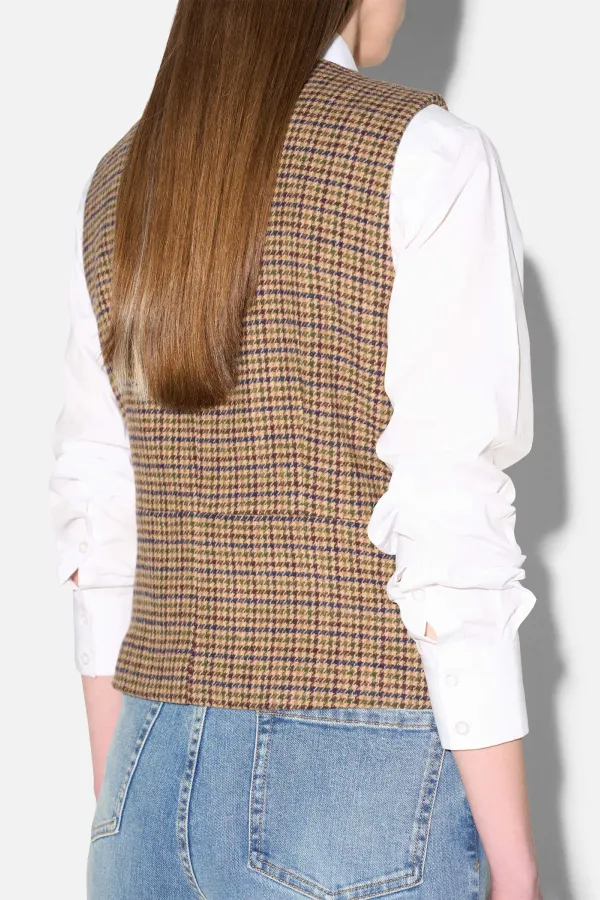 Blazer Vest Dames Bruin Ruit Samson