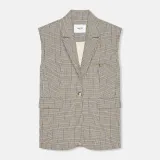 Blazer Vest Dames Ruit Marvin Beige