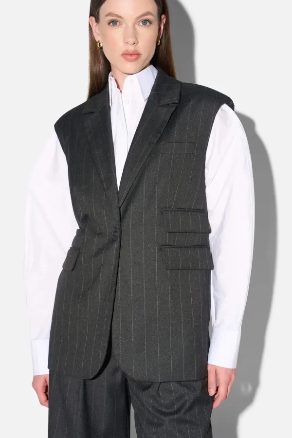 Blazer Vest Dames Zwart Krijtstreep Marvin