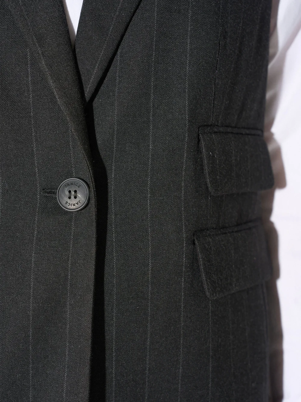 Blazer Vest Dames Zwart Krijtstreep Marvin