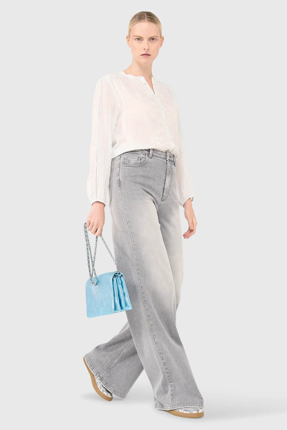 Austin-Bluse Hellblau