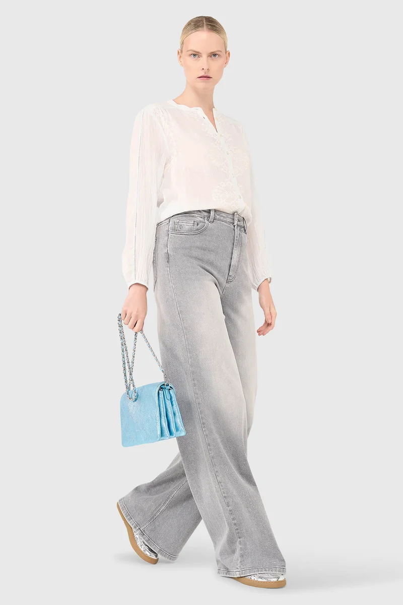 Austin-Bluse Hellblau