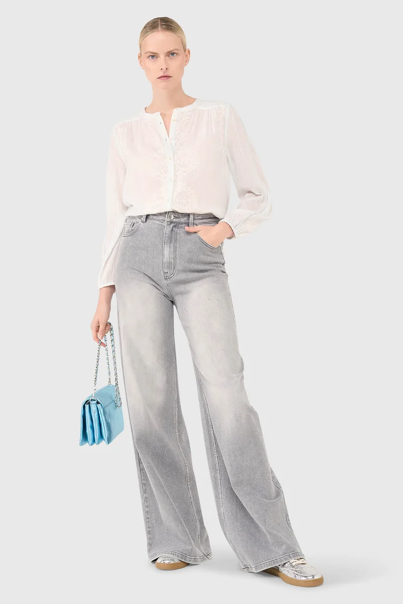 Austin-Bluse Hellblau