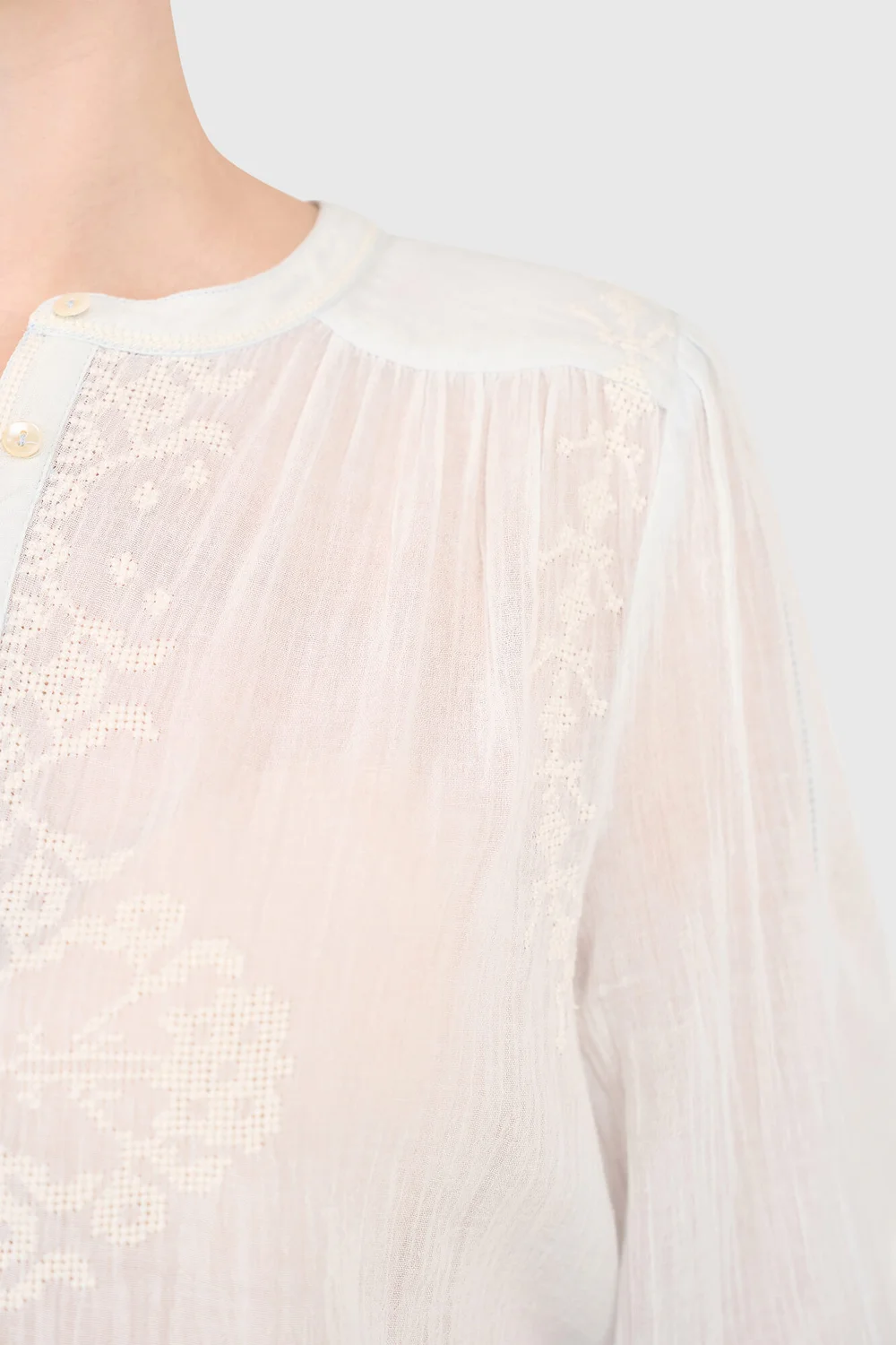 Austin-Bluse Hellblau