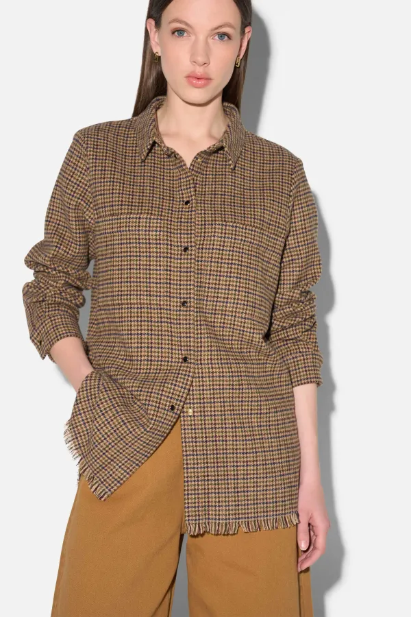 Blouse Dames Bruin Ruit Shane