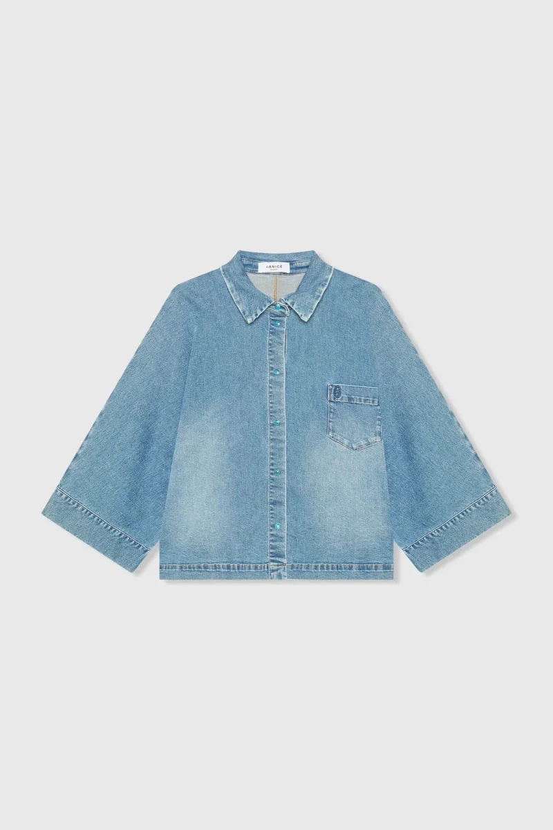 Damenbluse aus Denim im Kimono-Stil Carl 379