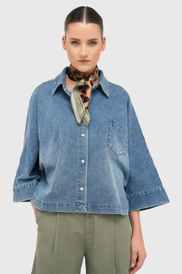 Damenbluse aus Denim im Kimono-Stil Carl 379