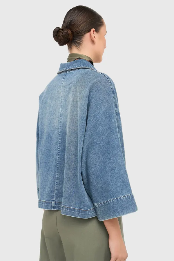 Damenbluse aus Denim im Kimono-Stil Carl 379