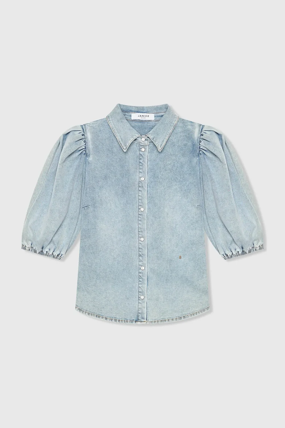 Damenbluse aus Denim mit Puffärmeln Lars 565