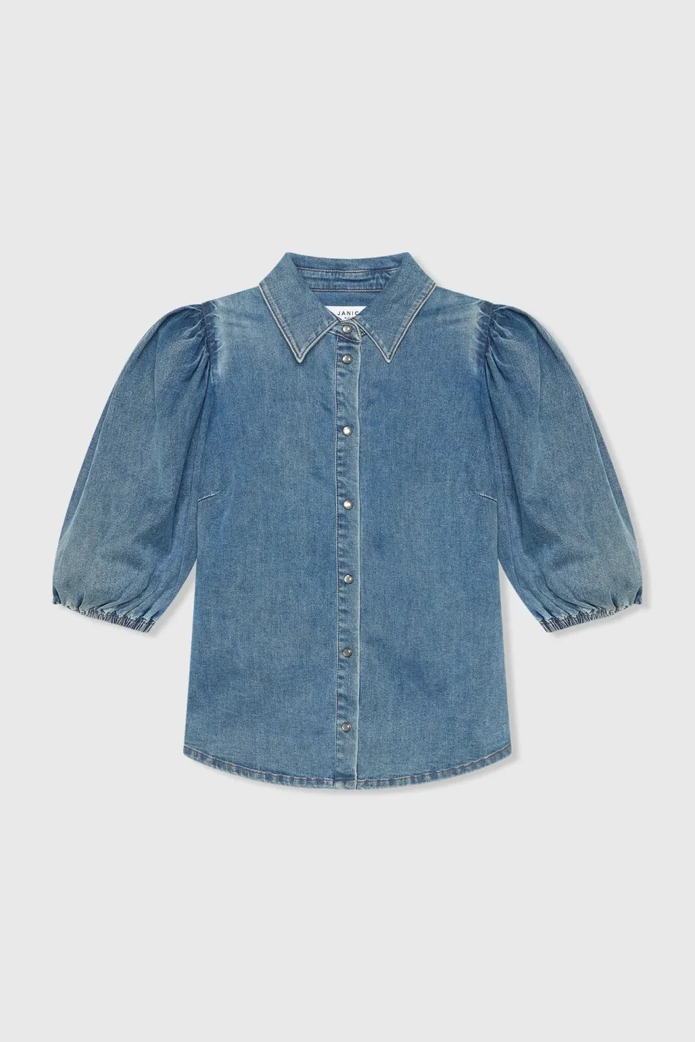 Damenbluse aus Denim mit Puffärmeln Lars 932