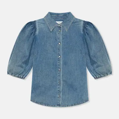 Damenbluse aus Denim mit Puffärmeln Lars 932