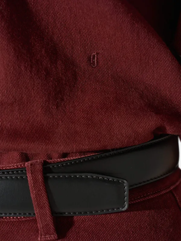 Blouse Dames Denim Pofmouw Lars Burgundy