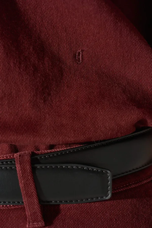 Blouse Dames Denim Pofmouw Lars Burgundy