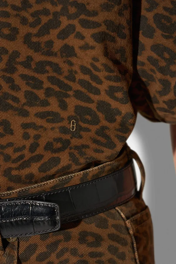 Blouse Dames Denim Pofmouw Lars Panterprint