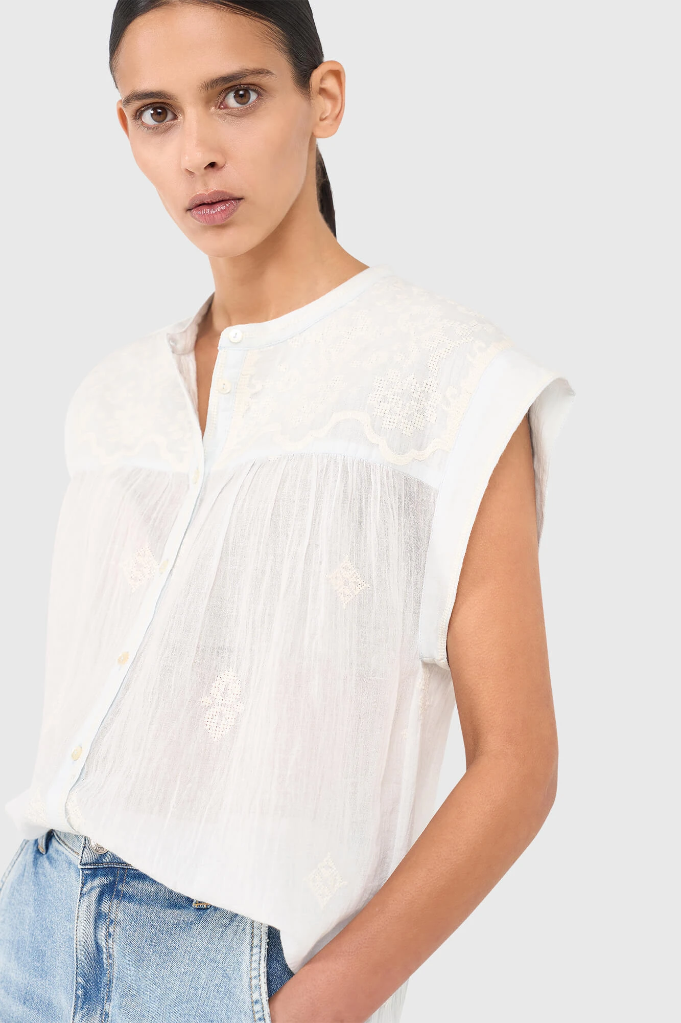 Jace-Bluse Hellblau
