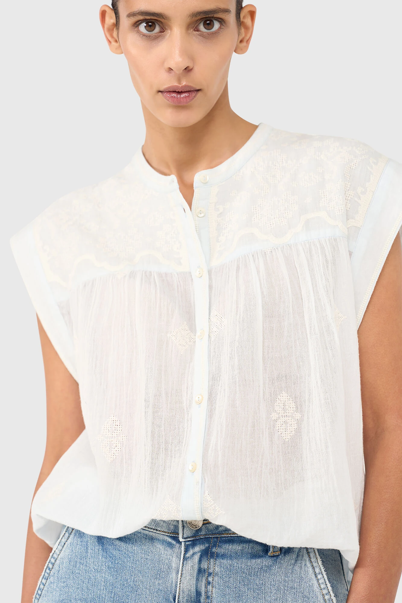 Jace-Bluse Hellblau