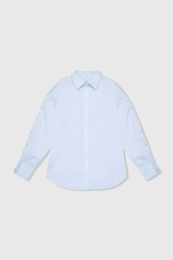 Damenbluse aus Baumwolle, blau, Paul