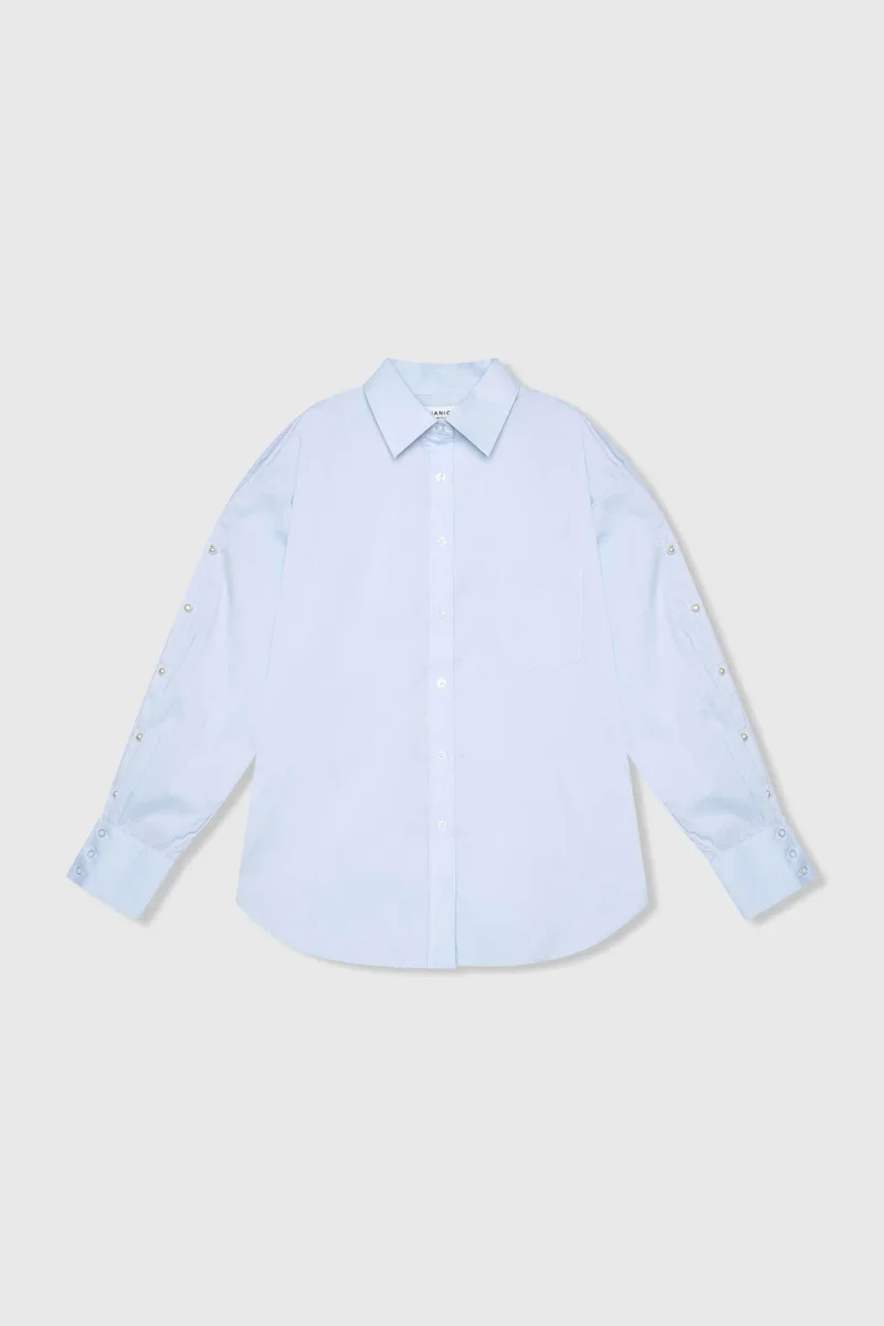 Damenbluse aus Baumwolle, blau, Paul