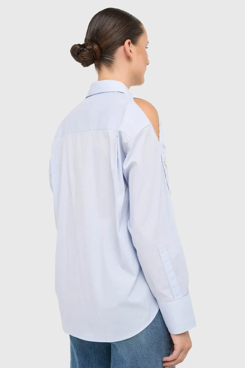 Damenbluse aus Baumwolle, blau, Paul
