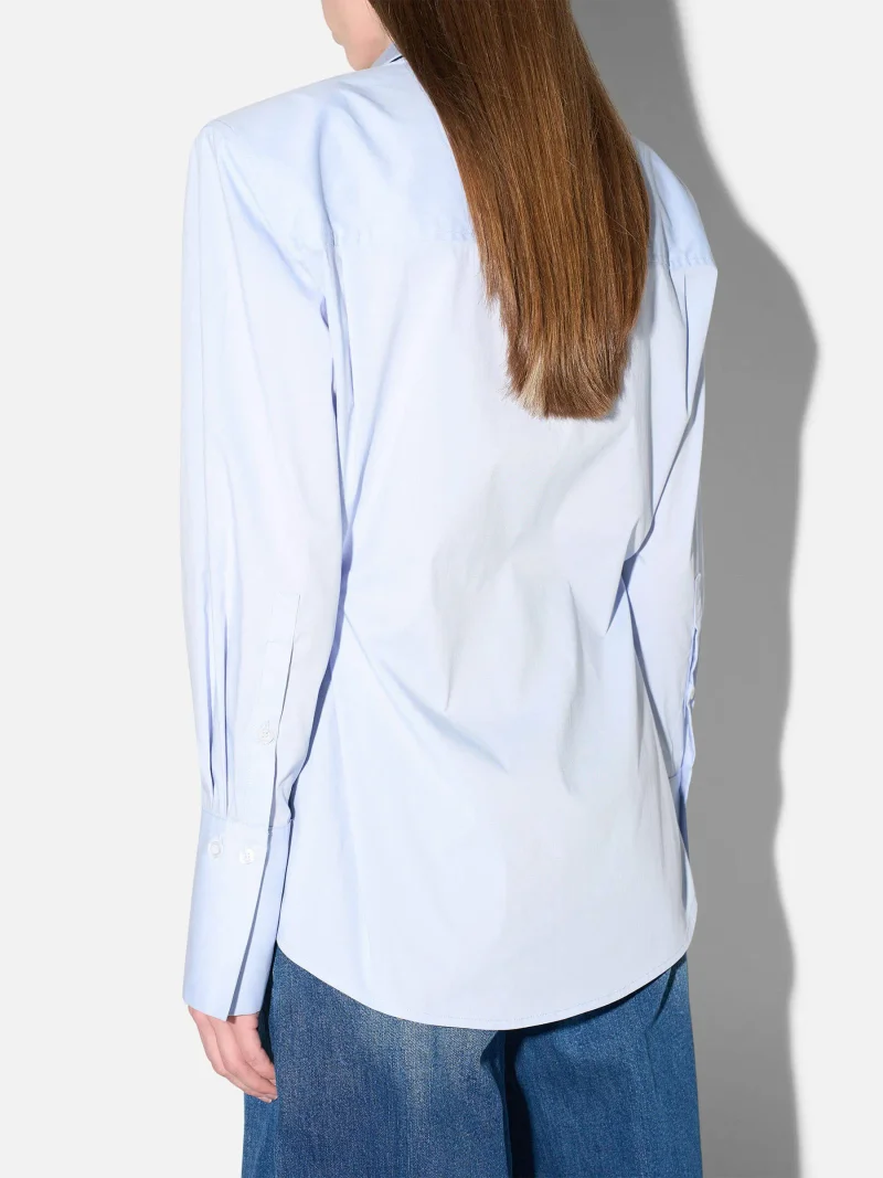 Blouse Dames Katoen Knoopjes Blauw Rix