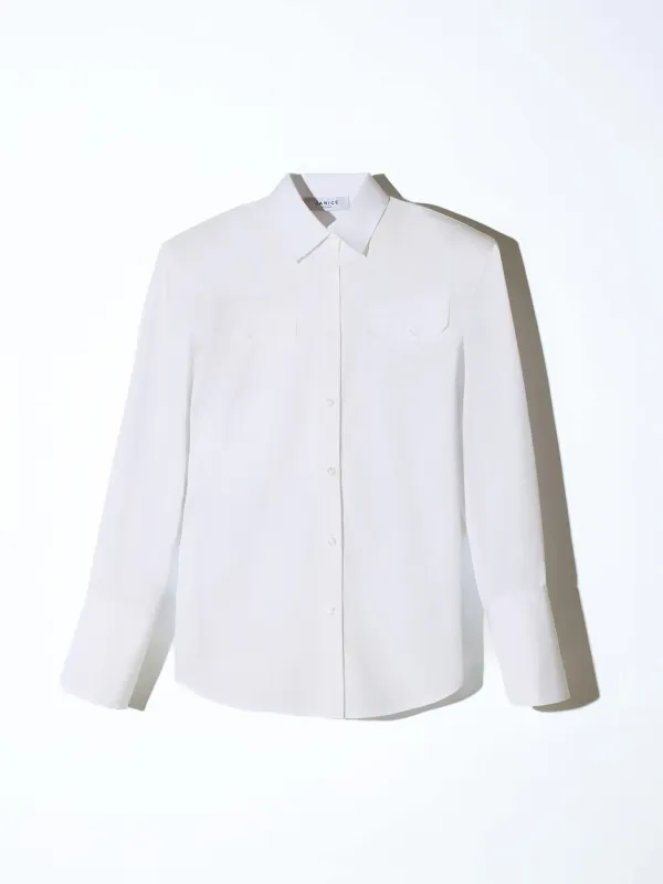 Blouse Dames Katoen Knoopjes Wit Rix