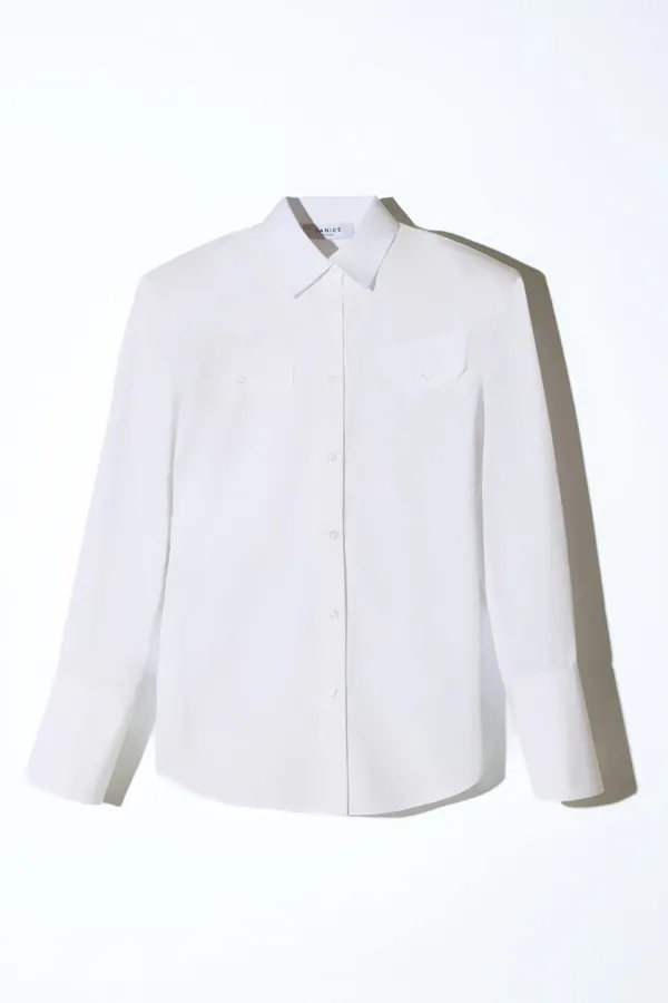 Blouse Dames Katoen Knoopjes Wit Rix