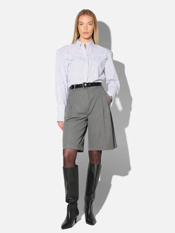 Blouse Dames Katoen Knoopjes Zwart Wit Gestreept Rix
