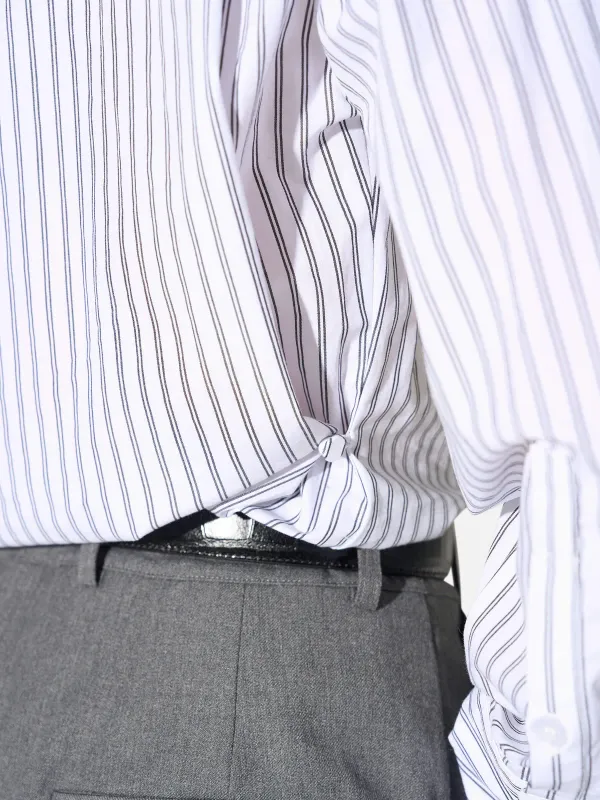 Blouse Dames Katoen Knoopjes Zwart Wit Gestreept Rix