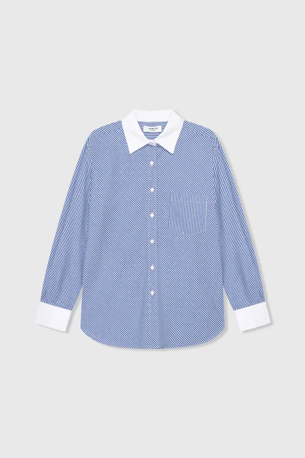 Kygo Striped Rhinestone Blouse